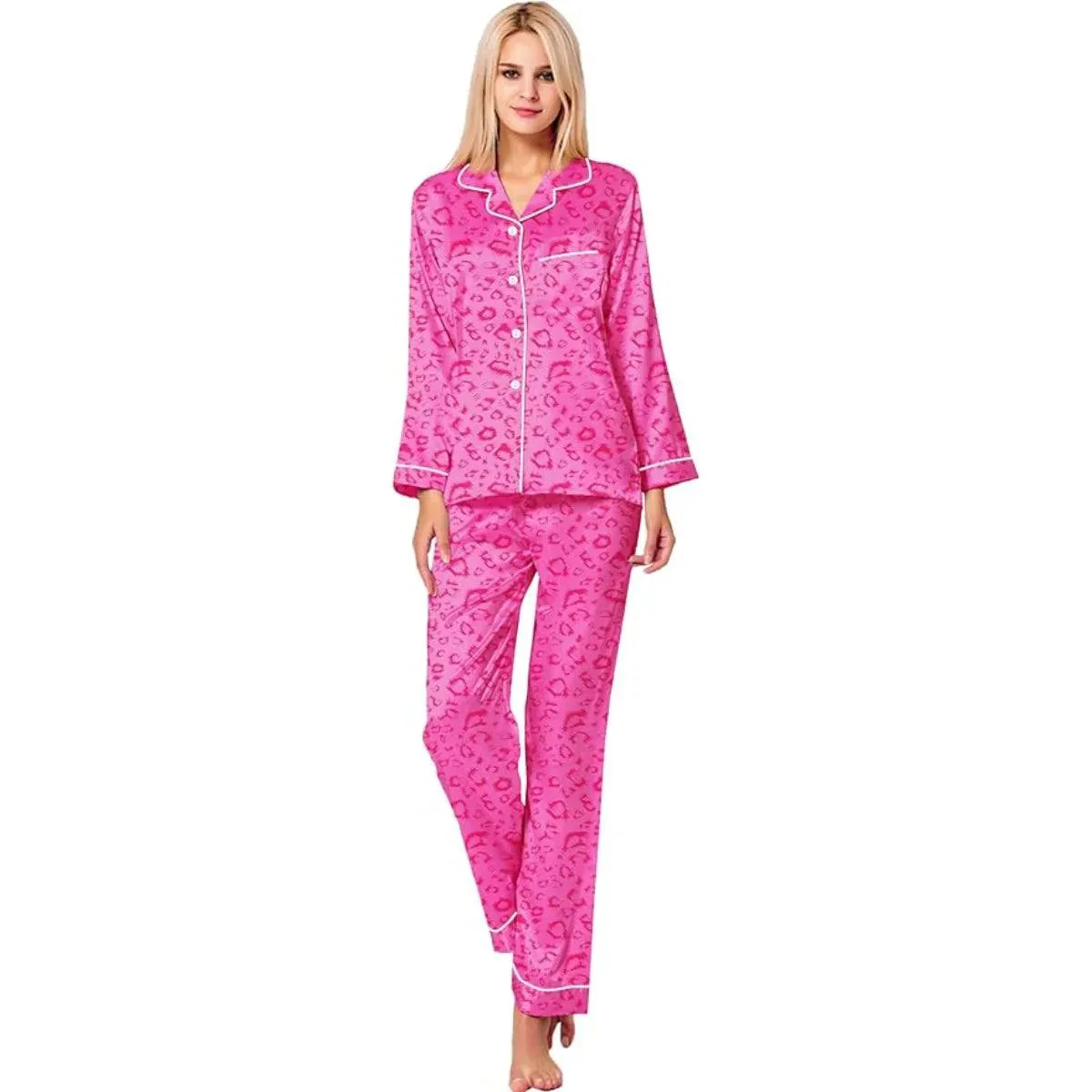 Satin Long Sleeve Pajamas  Comfort and Luxury in One Set