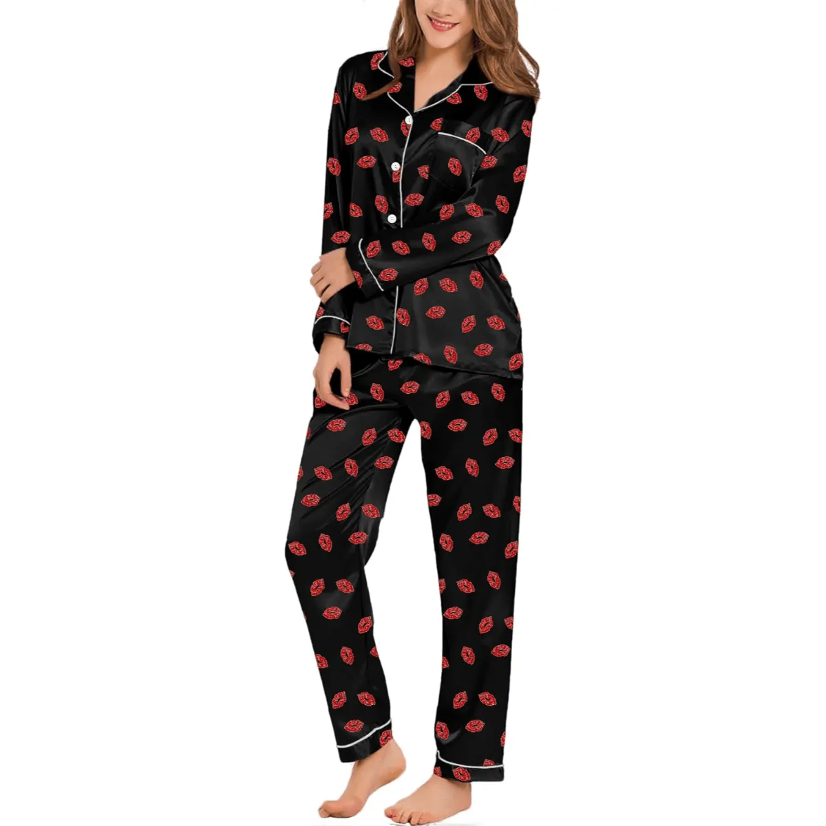 Satin Long Sleeve Pajamas  Comfort and Luxury in One Set