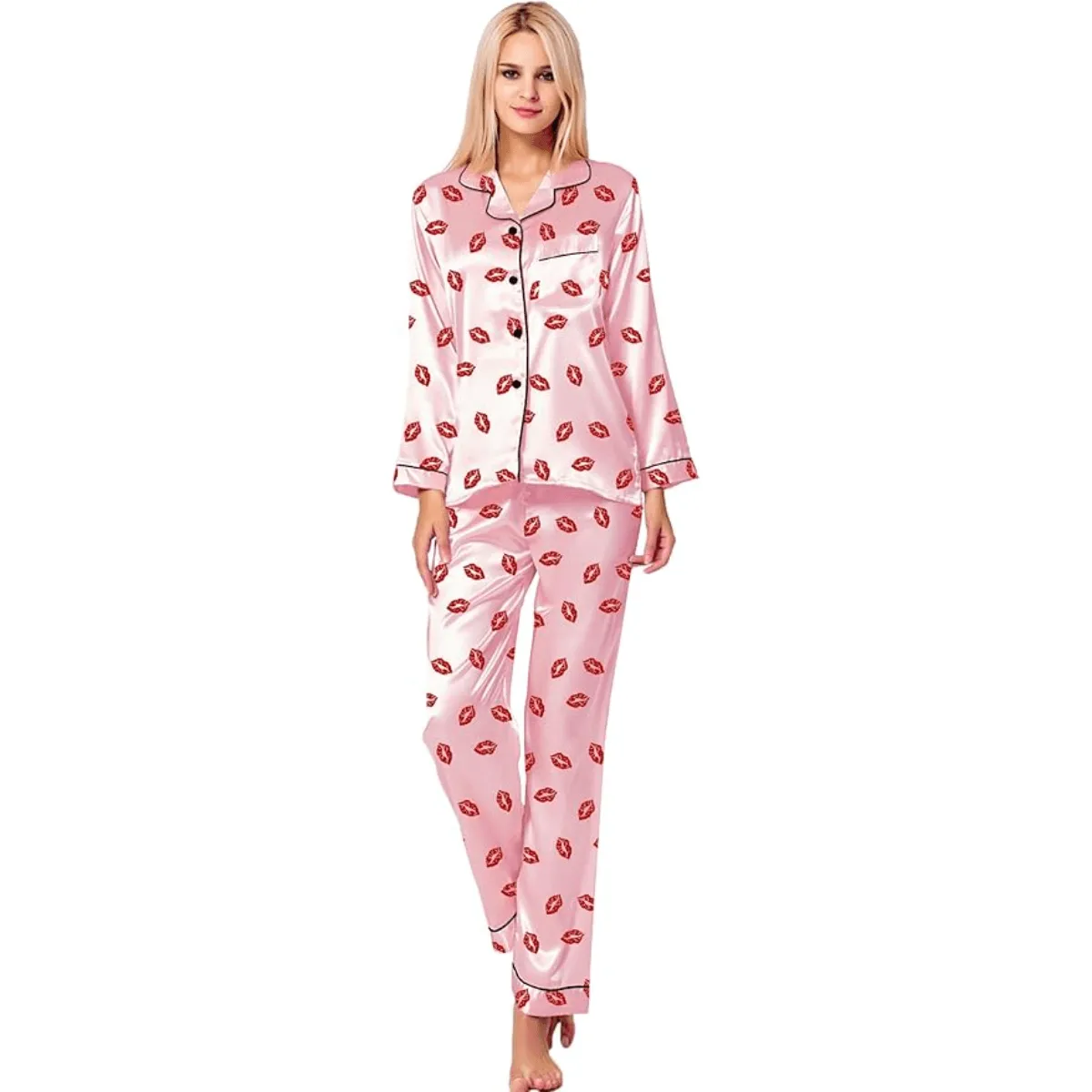 Satin Long Sleeve Pajamas  Comfort and Luxury in One Set