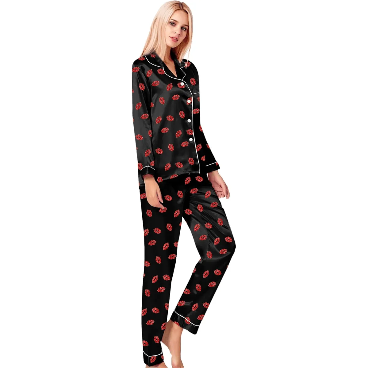 Satin Long Sleeve Pajamas  Comfort and Luxury in One Set