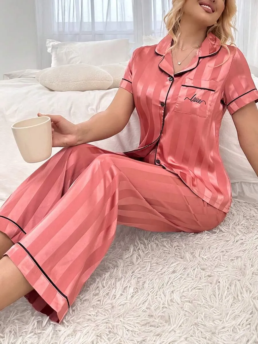 Silk Jacquard Pajama Set  Elegant and Comfortable Sleepwear