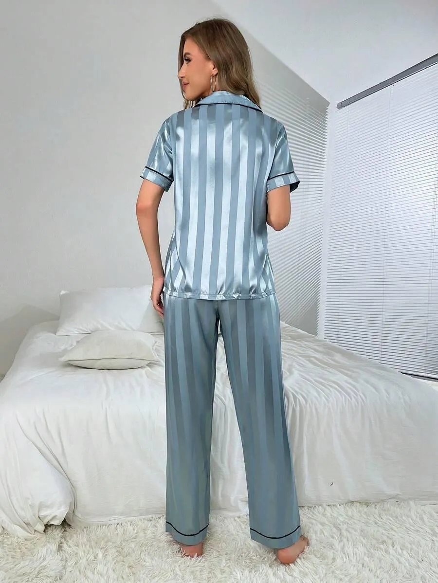 Silk Jacquard Pajama Set  Elegant and Comfortable Sleepwear
