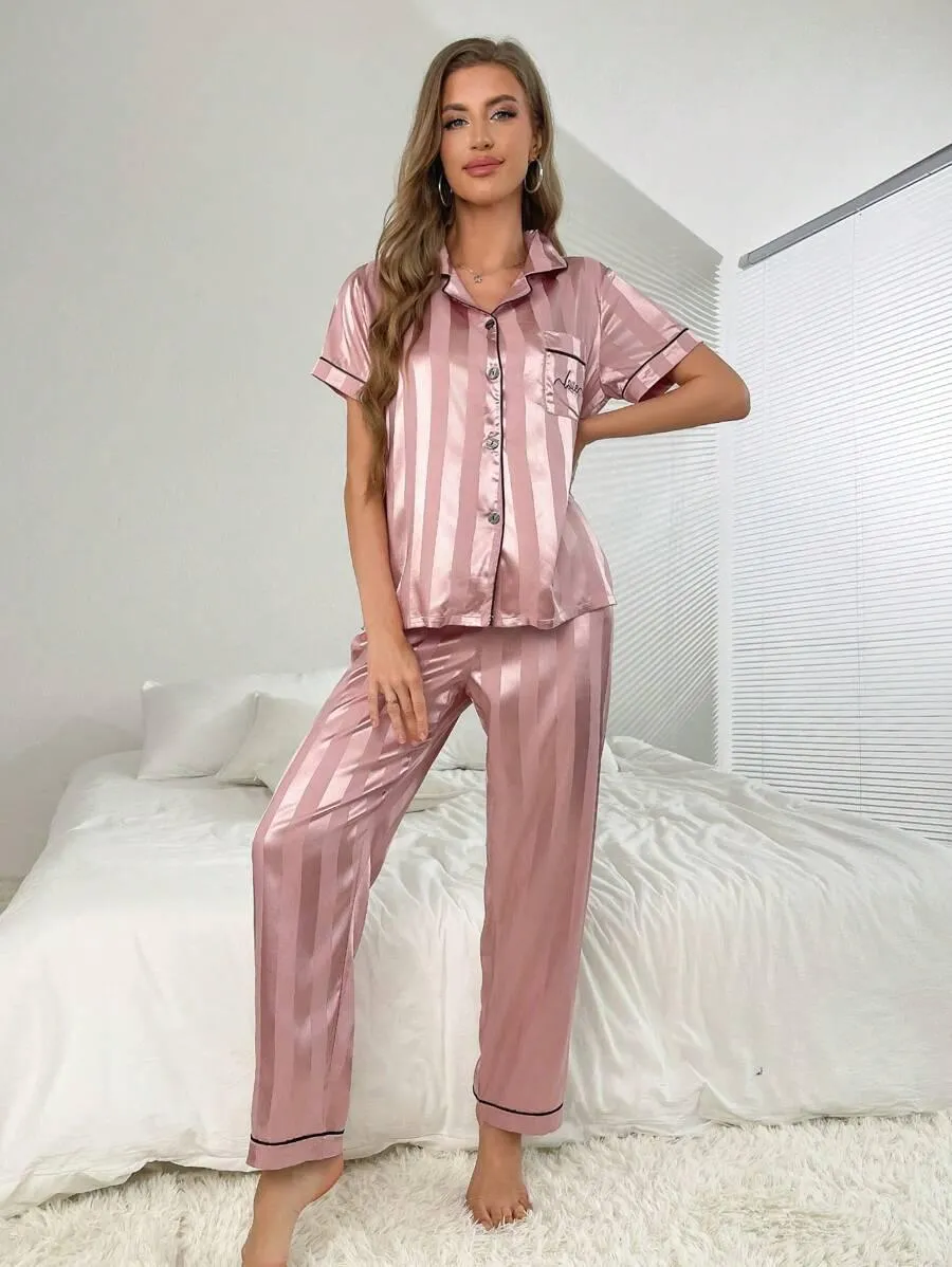 Silk Jacquard Pajama Set  Elegant and Comfortable Sleepwear