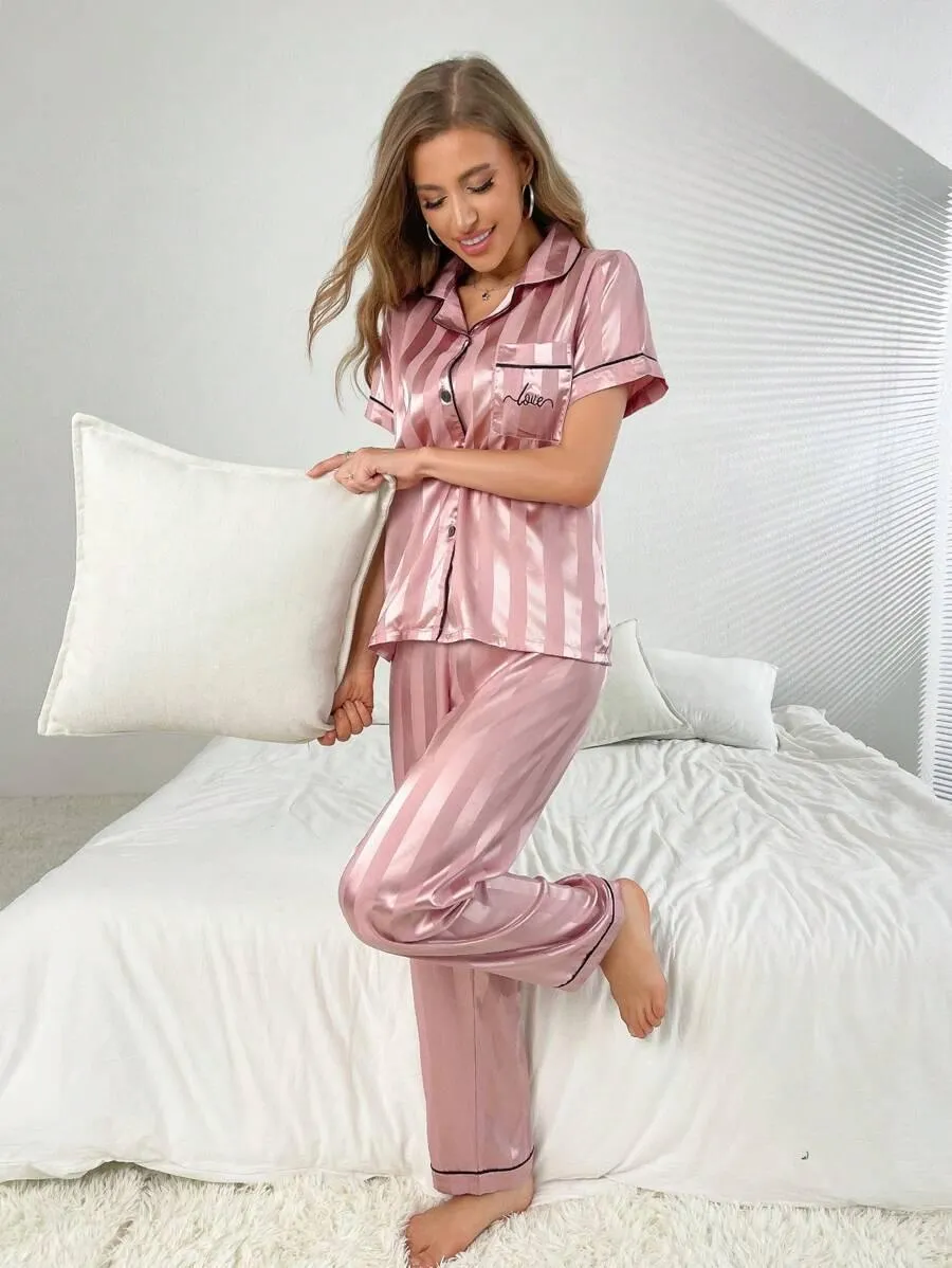 Silk Jacquard Pajama Set  Elegant and Comfortable Sleepwear