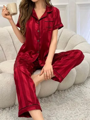 Silk Jacquard Pajama Set  Elegant and Comfortable Sleepwear