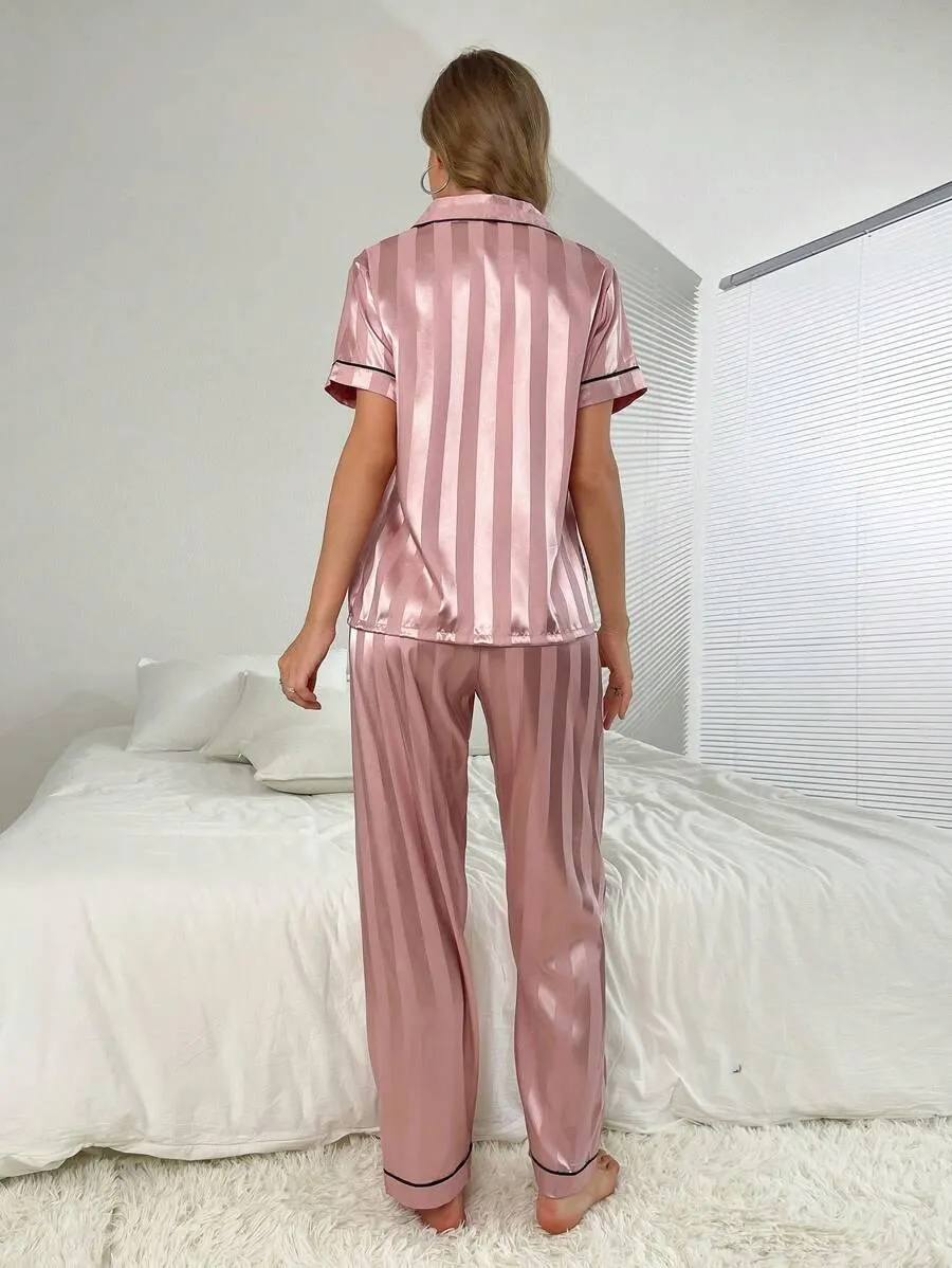 Silk Jacquard Pajama Set  Elegant and Comfortable Sleepwear