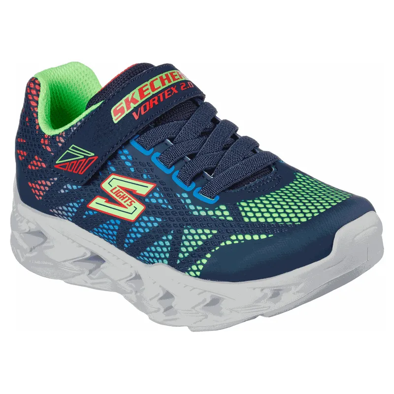 Skechers Boys Trainer S Lights Vortex 2.0 Navy Multi