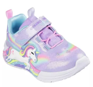 Skechers Girls Toddlers Trainer S-Lights Unicorn Chaser Lavender/Multi