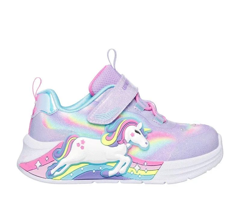 Skechers Girls Toddlers Trainer S-Lights Unicorn Chaser Lavender/Multi