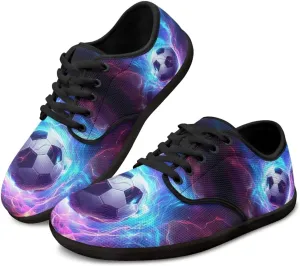 Soccer Flame Print Women's Wide Toe Barefoot Walking Shoes Football Men Breath Casual Travel Walking Shoes