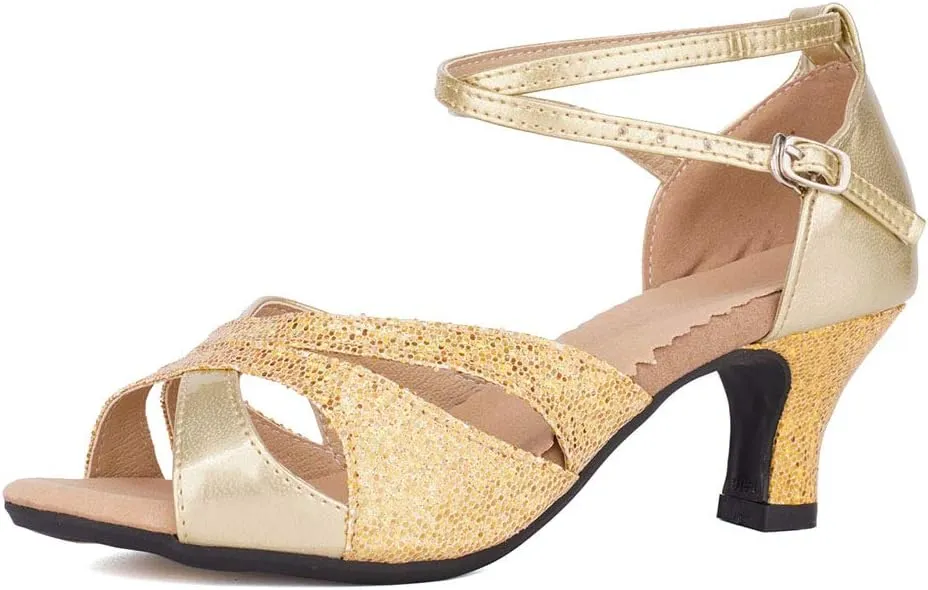 SWDZM Women's Standard Latin Dance Shoes Tango Salsa Professional Ballroom Performance Practice Dance Shoes,Model-DY05