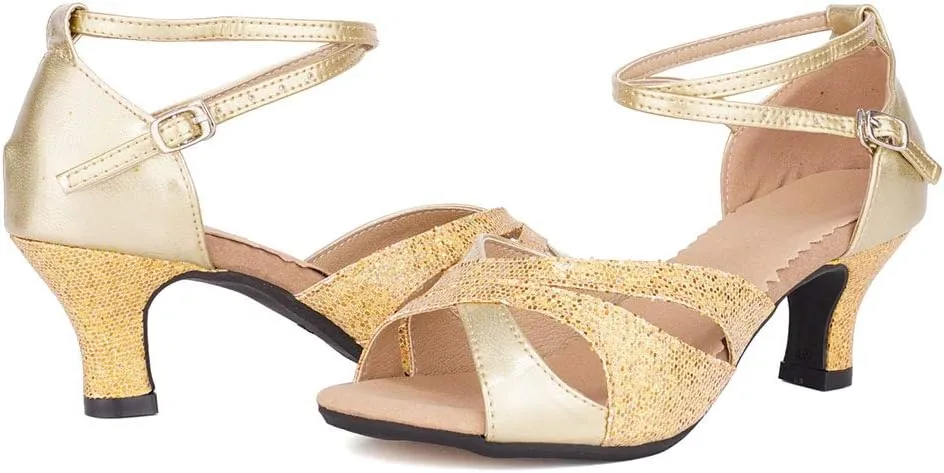 SWDZM Women's Standard Latin Dance Shoes Tango Salsa Professional Ballroom Performance Practice Dance Shoes,Model-DY05