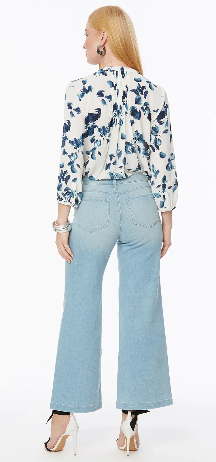 Teresa Wide Leg Ankle Jeans Light Blue Premium Denim | Naomi