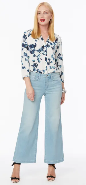 Teresa Wide Leg Ankle Jeans Light Blue Premium Denim | Naomi