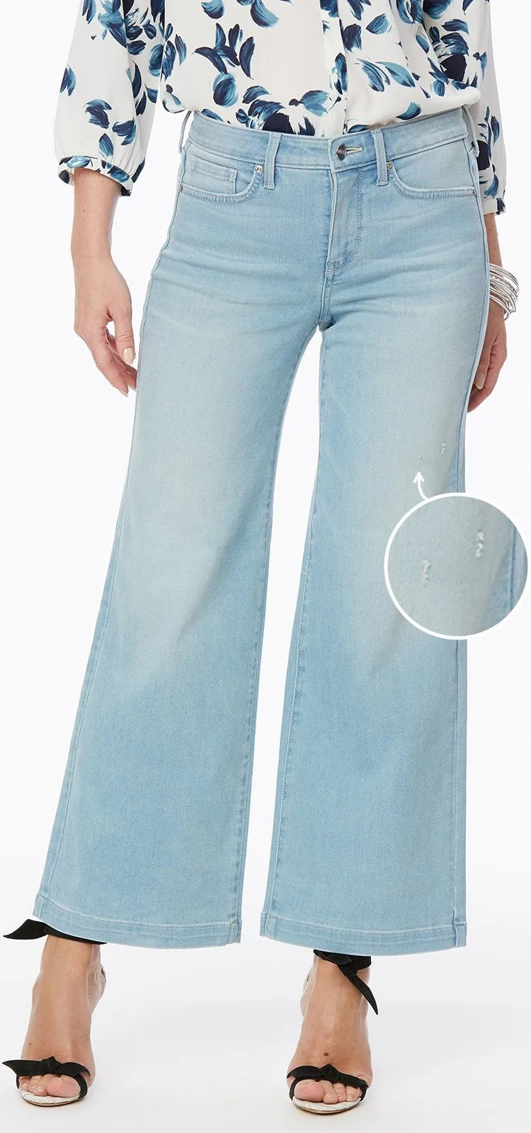 Teresa Wide Leg Ankle Jeans Light Blue Premium Denim | Naomi