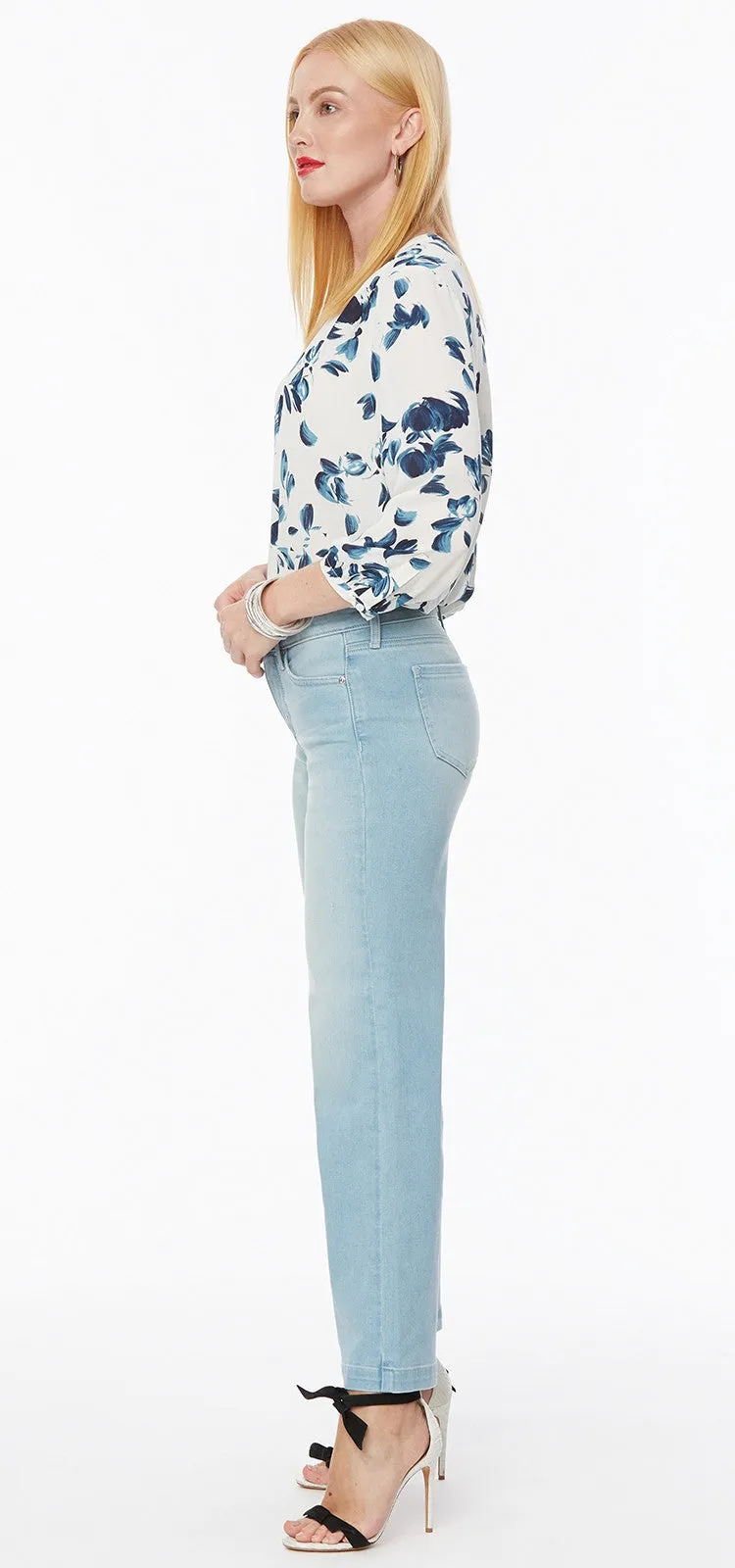 Teresa Wide Leg Ankle Jeans Light Blue Premium Denim | Naomi
