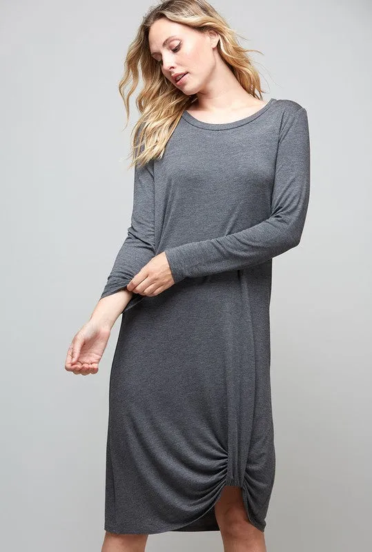 Twist Me Up Long Sleeve Dress