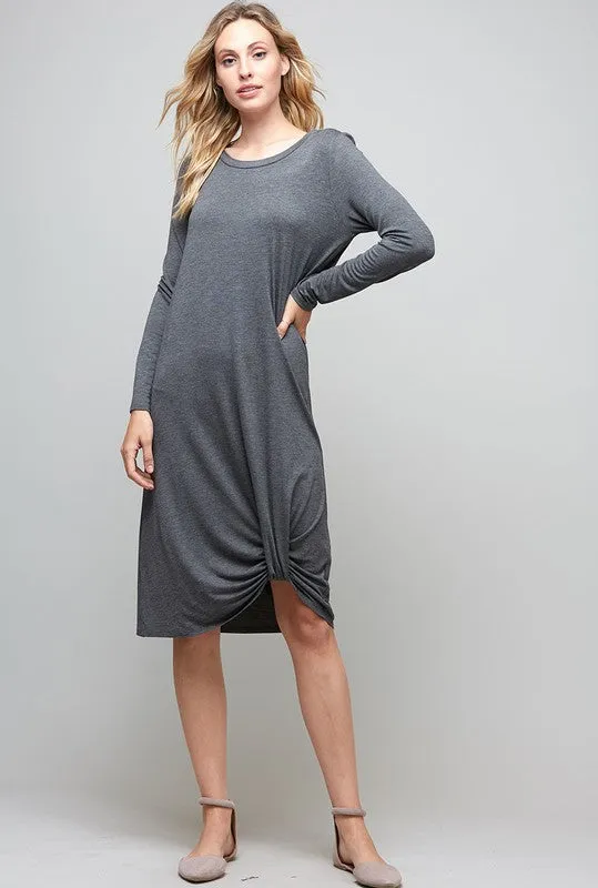 Twist Me Up Long Sleeve Dress