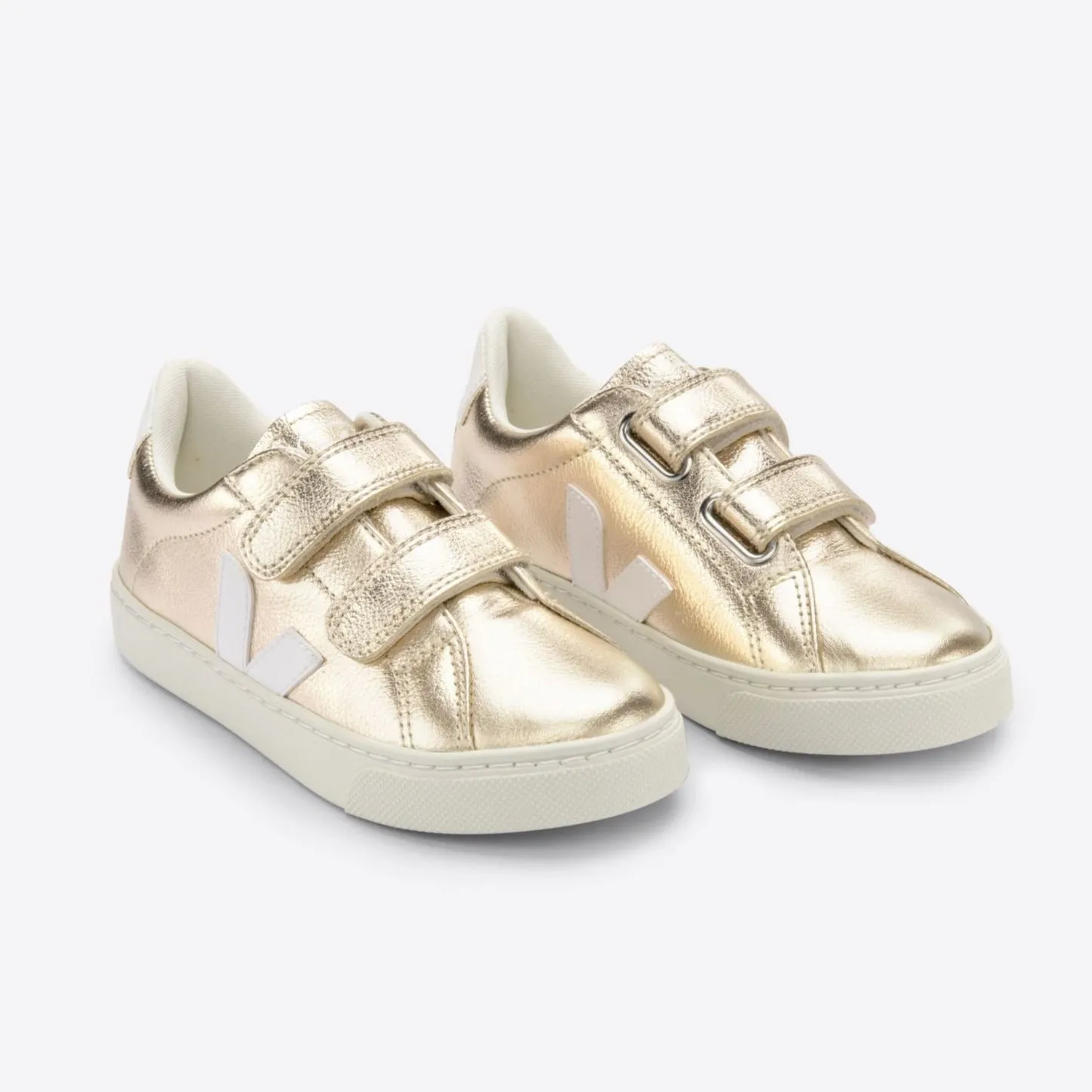 Veja Girl's Esplar Leather Platine White Trainers
