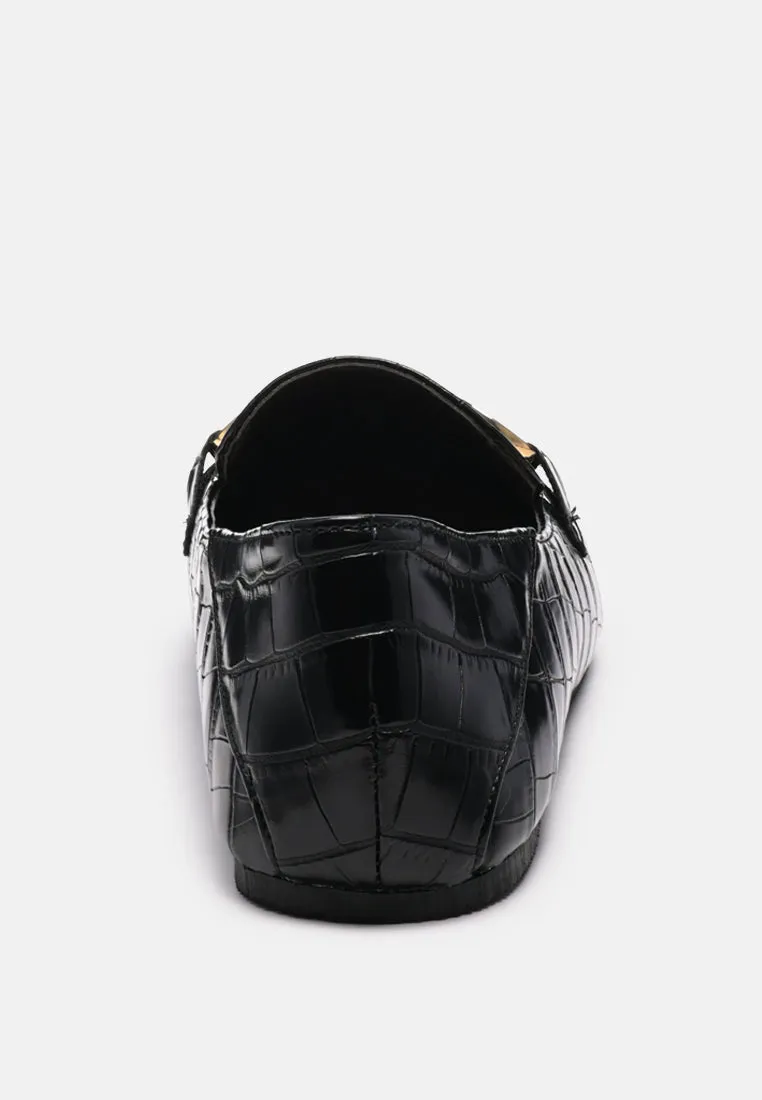 wibele croc textured metal show detail loafers