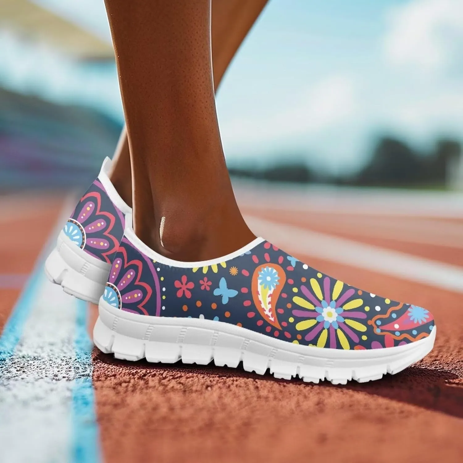 Womens Canvas Shoes Low Top Fashion Sneakers Slip on Walking ShoeWhite Sole