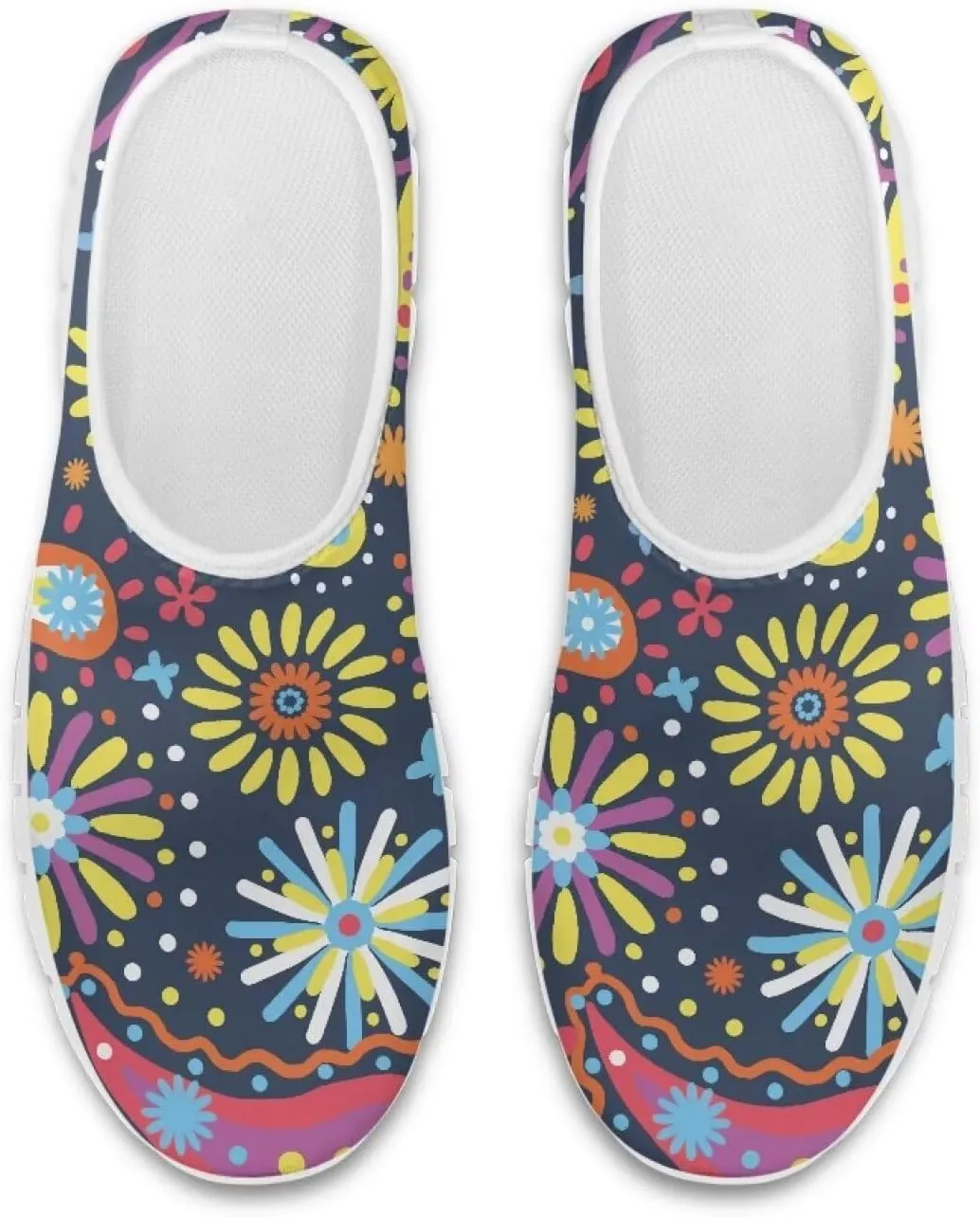 Womens Canvas Shoes Low Top Fashion Sneakers Slip on Walking ShoeWhite Sole