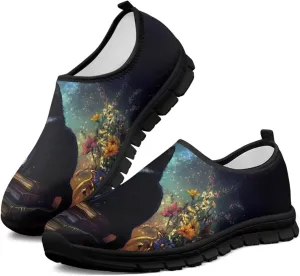 Womens Casual Shoes Canvas Shoes Low Top Fashion Sneakers Slip on Walking ShoeBlack Sole