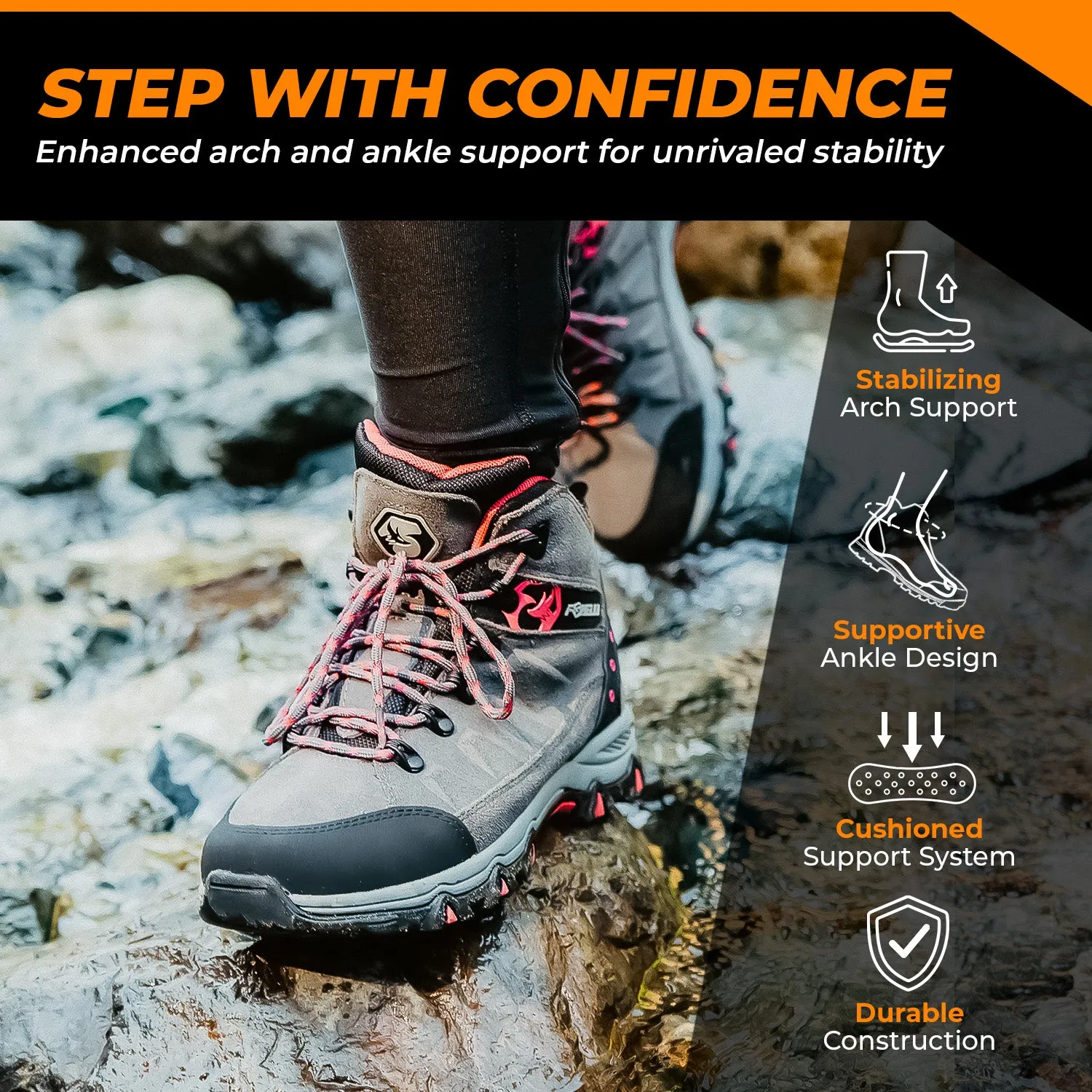 Women’s Hiking Boots – Grey