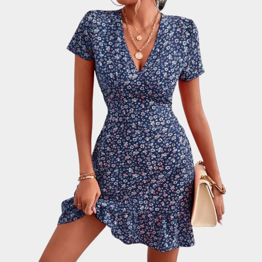 Womens V-Neck Holiday Dress  Loose Fit Printed Tunic  Lightweight Casual Style  Soft Fabric  Multiple Colours