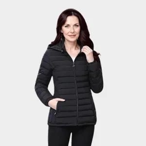 Womens Winter Stand-Collar Coat  Fashion Warm Parka Jacket (Red, Black, Casual Style)