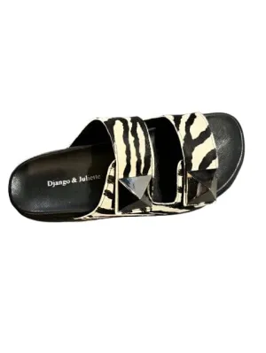 ZEBRA PRINT SLIP ON SANDAL