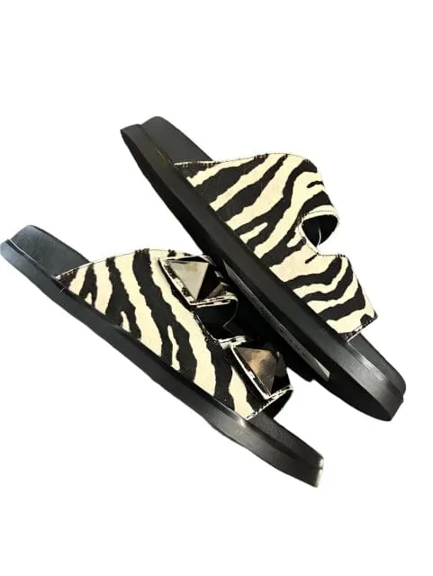 ZEBRA PRINT SLIP ON SANDAL